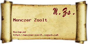 Menczer Zsolt névjegykártya